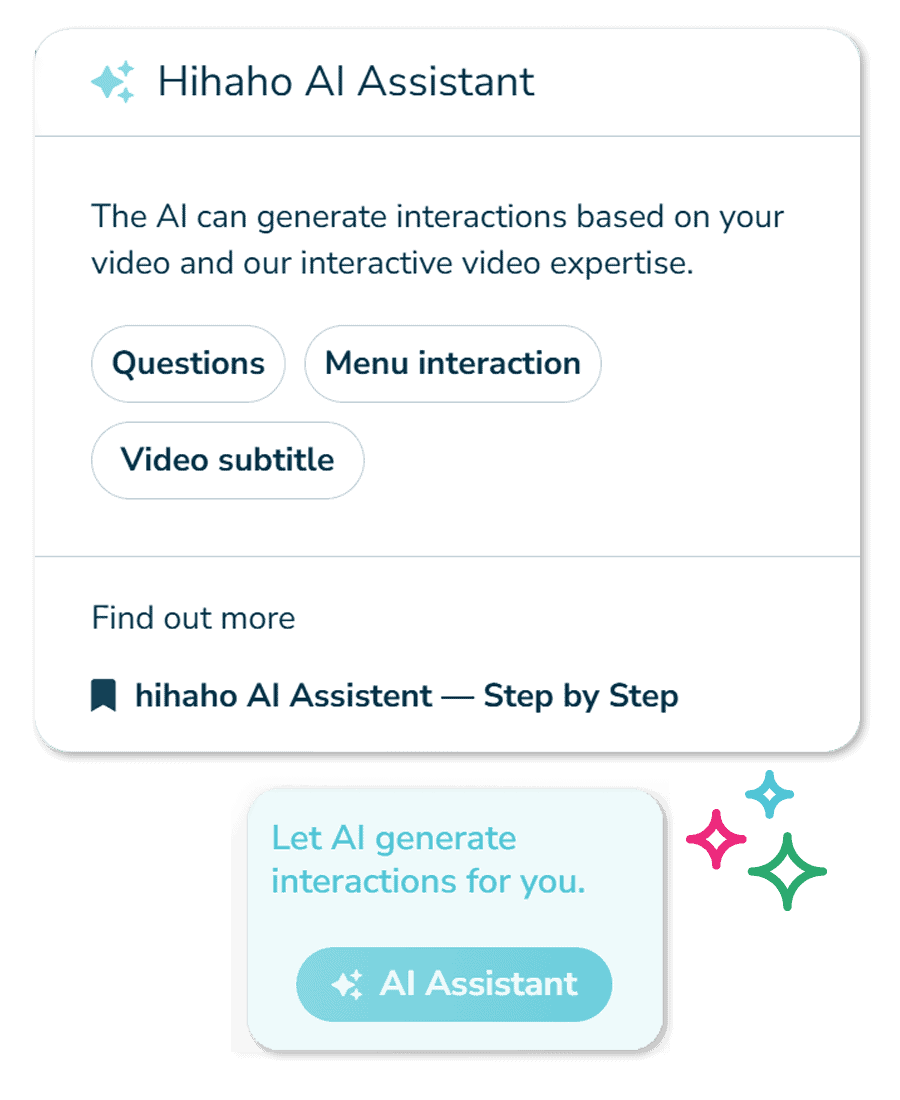 Screenshot of Hihaho AI Assistant interface with interaction options.